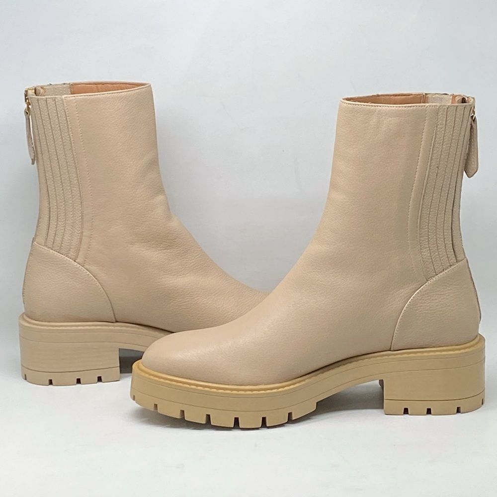 Aquazzura Saint Honore Leather Combat Booties size 36